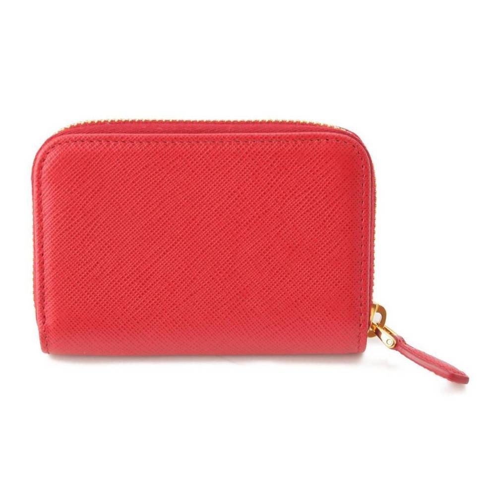 Prada Red Business Leather Case Card Card Saffiano